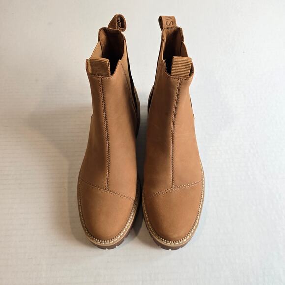 Toms Dakota Boot Womens Size 7.5 Tan Water Resistant Leather - Picture 2 of 7